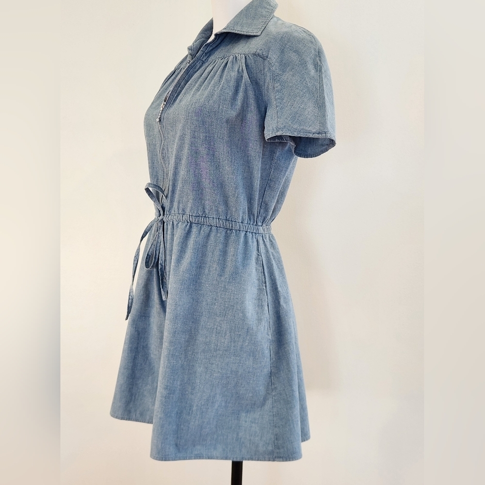 || A.P.C. || Rue Madam Paris Ursula chambrey romper, tie waist, shorts, size 36 - Picture 3 of 8